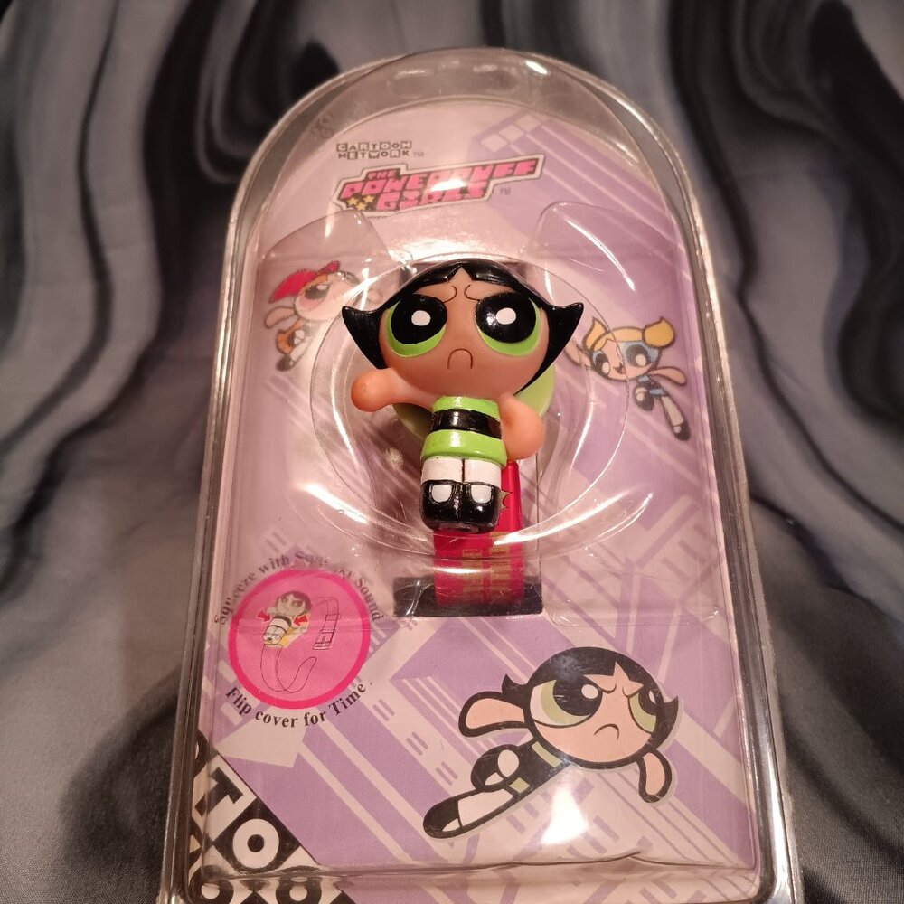 Vintage 2" Powerpuff Girls Buttercup 2000 Cartoon Network WB digital watch NIB